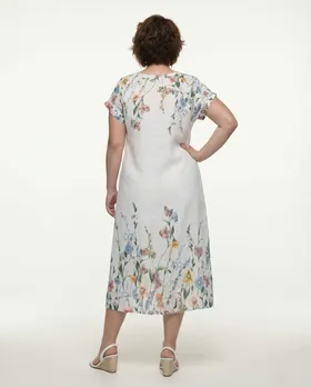 Leinenkleid Floral in  wei� von Puro Lino (Bild 4)