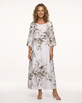 Leinenkleid Floral in  wei� von Puro Lino (Bild 3)