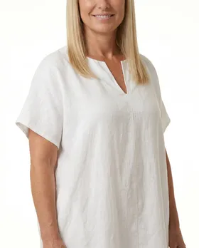 Leinenkleid Kaftan Stil in  wei� von Puro Lino (Bild 3)