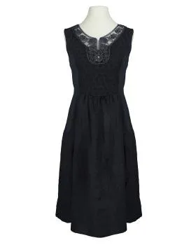 Leinenkleid Kordelstickerei in  schwarz von Diana (Bild 1)