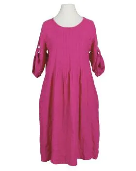 Leinenkleid mit Biesen in  pink von Made in Italy (Bild 1)