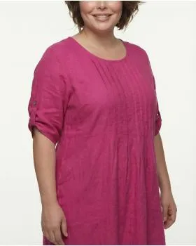 Leinenkleid mit Biesen in  pink von Made in Italy (Bild 4)