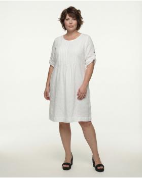 Leinenkleid mit Biesen in  weiss von Made in Italy (Bild 3)