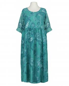 Leinenkleid mit Blumen in  aqua von Puro Lino (Bild 1)