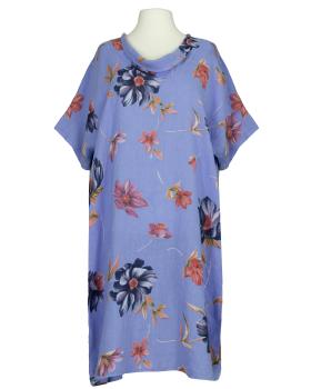 Leinenkleid mit Blumen in  blau von Puro Lino (Bild 1)