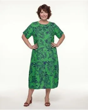 Leinenkleid mit Blumen in  gr�n von Puro Lino (Bild 3)