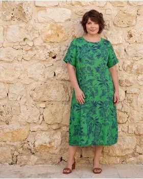 Leinenkleid mit Blumen in  gr�n von Puro Lino (Bild 5)