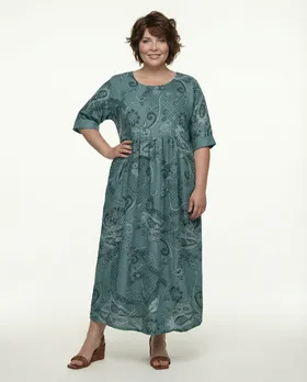 Leinenkleid mit Blumen in  jade von Puro Lino (Bild 3)