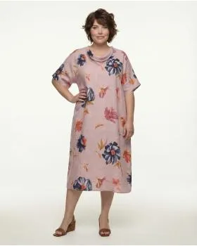 Leinenkleid mit Blumen in  rosa von Puro Lino (Bild 2)