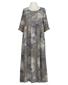 Leinenkleid mit Blumen in  taupe von Puro Lino (Bild 1)