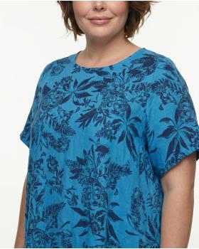 Leinenkleid mit Blumen in  t�rkis von Puro Lino (Bild 4)