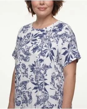 Leinenkleid mit Blumen in  wei� von Puro Lino (Bild 4)