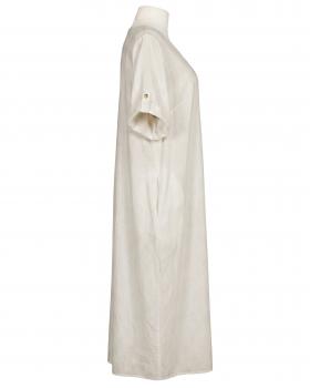Leinenkleid mit Blumenbesatz in  beige von Puro Lino (Bild 2)