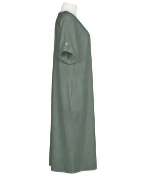 Leinenkleid mit Blumenbesatz in  salbei von Puro Lino (Bild 2)