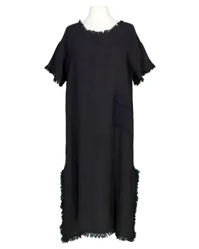 Leinenkleid mit Fransen in  schwarz von Made in Italy (Bild 1)