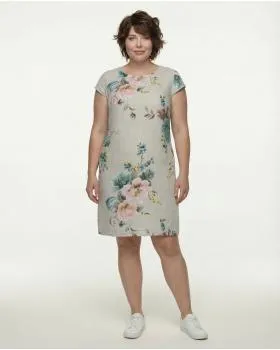 Leinenkleid mit Rosen in  beige von Puro Lino (Bild 3)
