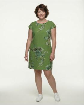 Leinenkleid mit Rosen in  kiwi von Puro Lino (Bild 3)