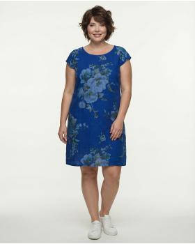 Leinenkleid mit Rosen in  royalblau von Puro Lino (Bild 3)