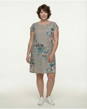 Leinenkleid mit Rosen in  taupe von Puro Lino (Bild 3)