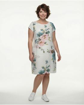 Leinenkleid mit Rosen in  weiss von Puro Lino (Bild 3)