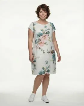 Leinenkleid mit Rosen in  wei� von Puro Lino (Bild 3)