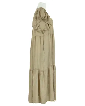 Leinenkleid mit R�schen in  camel von Made in Italy (Bild 2)