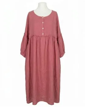 Leinenkleid mit R�schen in  rosenholz von Puro Lino (Bild 1)
