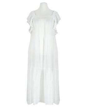 Leinenkleid mit Rschen in  weiss von Made in Italy (Bild 1)