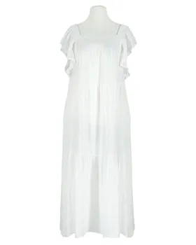 Leinenkleid mit R�schen in  wei� von Made in Italy (Bild 1)