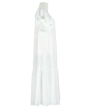 Leinenkleid mit R�schen in  wei� von Made in Italy (Bild 2)