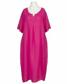 Leinenkleid mit Spitze in  fuchsia von Puro Lino (Bild 1)