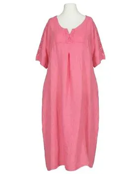 Leinenkleid mit Spitze in  koralle von Puro Lino (Bild 1)