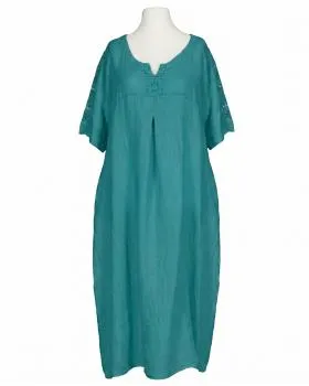 Leinenkleid mit Spitze in  petrol von Puro Lino (Bild 1)