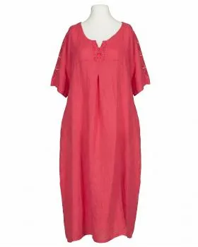 Leinenkleid mit Spitze in  rot von Puro Lino (Bild 1)