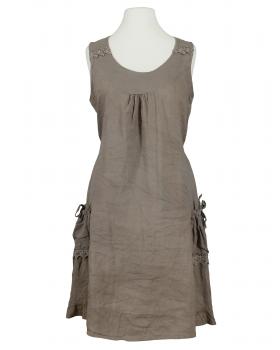 Leinenkleid mit Spitze in  braun von Puro Lino (Bild 1)