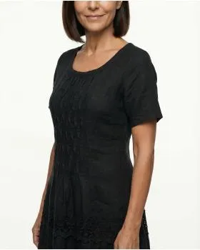 Leinenkleid mit Spitze in  schwarz von RESTART (Bild 3)