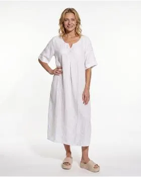 Leinenkleid mit Spitze in  wei� von Puro Lino (Bild 3)