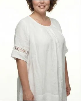 Leinenkleid mit Spitze in  wei� von Diana (Bild 4)