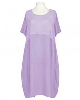 Leinenkleid mit Stickerei in  flieder von Puro Lino (Bild 1)