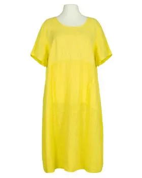 Leinenkleid mit Stickerei in  gelb von Puro Lino (Bild 1)