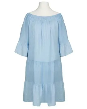 Leinenkleid mit Stickerei in  hellblau von Puro Lino (Bild 2)