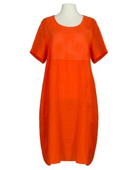Leinenkleid mit Stickerei in  orange von Puro Lino (Bild 1)