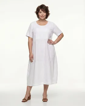 Leinenkleid mit Stickerei in  wei� von Puro Lino (Bild 3)