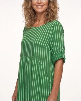 Leinenkleid mit Streifen in  gr�n von Puro Lino (Bild 5)