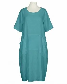 Leinenkleid mit Taschen in  aqua von Puro Lino (Bild 1)