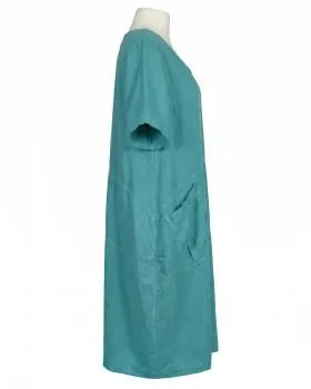 Leinenkleid mit Taschen in  aqua von Puro Lino (Bild 2)