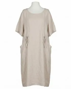 Leinenkleid mit Taschen in  beige von Puro Lino (Bild 1)