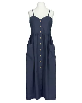 Leinenkleid mit Taschen in  blau von Puro Lino (Bild 1)