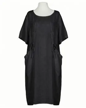 Leinenkleid mit Taschen in  schwarz von Puro Lino (Bild 1)