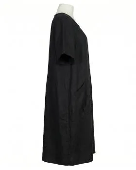 Leinenkleid mit Taschen in  schwarz von Puro Lino (Bild 2)